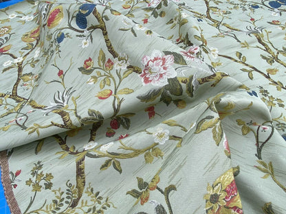 Renaissance Melograno Pom Fig Rose Tree Of Life On Celadon Green Blue #1681