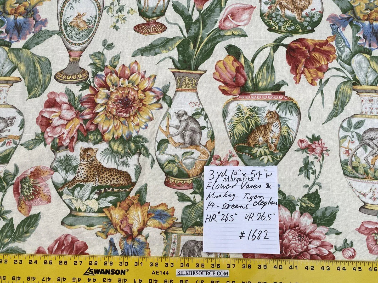 3yards 10" Margarita Tulip Dalia Rose Safari Animal Monkey Leopard Tiger Giraffe Print