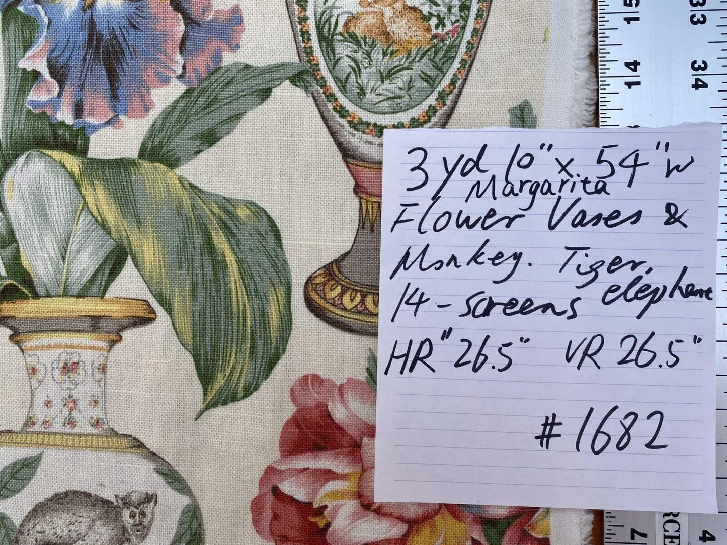 3yards 10" Margarita Tulip Dalia Rose Safari Animal Monkey Leopard Tiger Giraffe Print