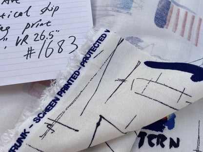 3.6y Nautical Boat Ship Ragata Ocean Sailling Print White Blue Yellow Red Cotton