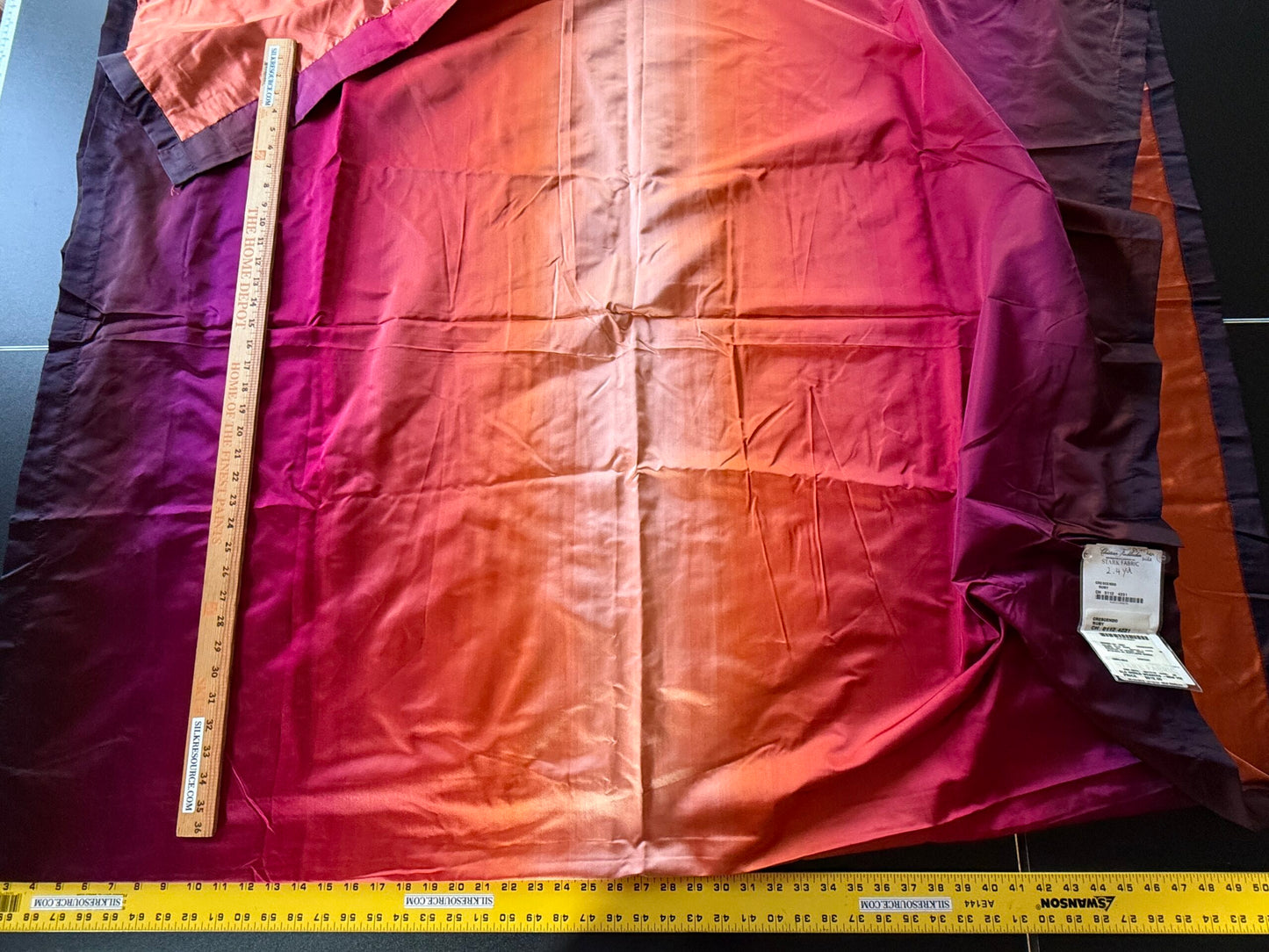 9 Berkbox1 Scalamandre Length 2.4yards Crescendo Ruby Silk satin ombré 100% silk Red Rose Orange Purple MSRP USD 624/y