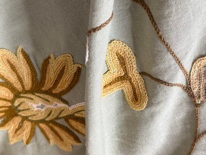 By YARD Scalamandre Sindia Green Aqua Blue Wool Crewel MSRP USD 300/Y