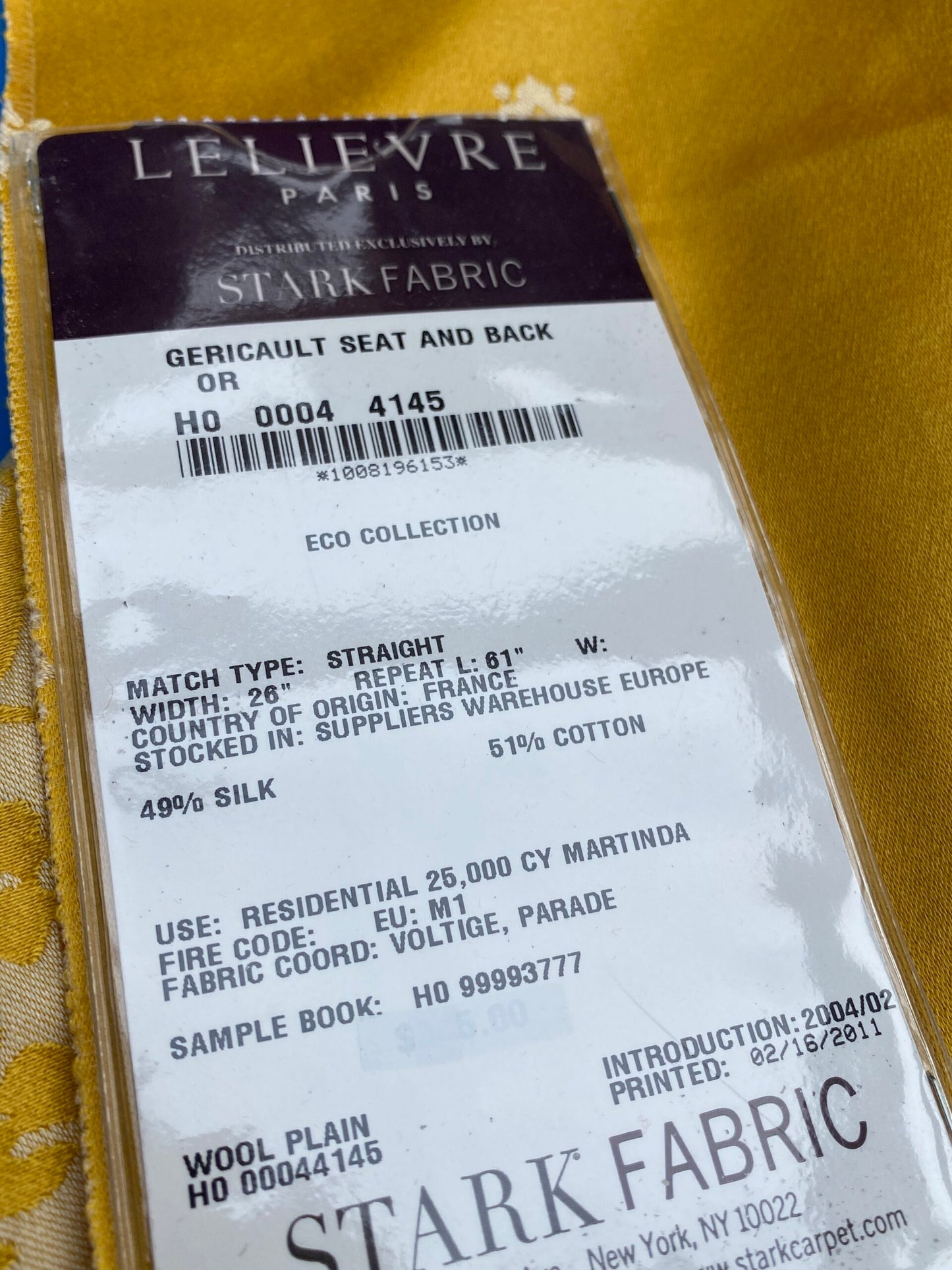 2 Berkbox101 Square Silk by Lelievre Paris Gericault Seat and Back Or Yellow White House Neoclassic Medallion Chair Seats 58"L x 25"W MSRP USD500+/y