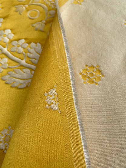 2 Berkbox101 Square Silk by Lelievre Paris Gericault Seat and Back Or Yellow White House Neoclassic Medallion Chair Seats 58"L x 25"W MSRP USD500+/y