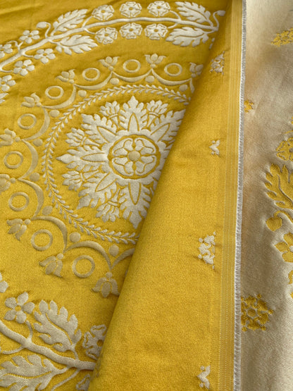 2 Berkbox101 Square Silk by Lelievre Paris Gericault Seat and Back Or Yellow White House Neoclassic Medallion Chair Seats 58"L x 25"W MSRP USD500+/y