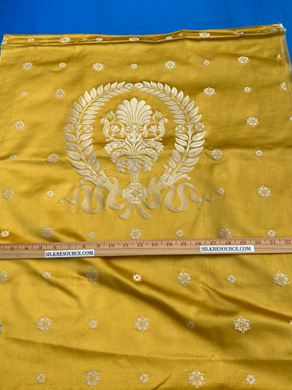 2 Berkbox101 Square Silk by Lelievre Paris Gericault Seat and Back Or Yellow White House Neoclassic Medallion Chair Seats 58"L x 25"W MSRP USD500+/y