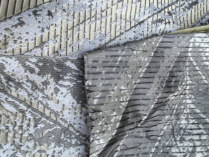 4 Berkbox101 Square Silky by Old World Weavers Chiron Milky Way Gray Beige Geometric MSRP USD 300+/y