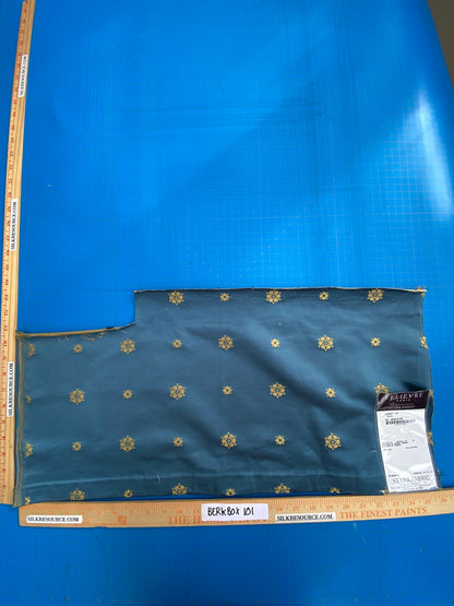 6 Berkbox101 Square Silk by Lelievre Paris Gericault Seat and Back Bleu Blue Gold White House Neoclassic Medallion MSRP USD500+/y