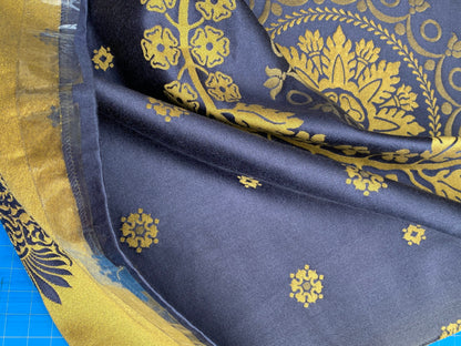 7 Berkbox101 Square Silk by Lelievre Paris Gericault Seat and Back Marine Indigo Gold White House Neoclassic Medallion Chair Seats 25"L x 58"W MSRP USD500+/y