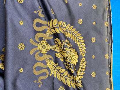 7 Berkbox101 Square Silk by Lelievre Paris Gericault Seat and Back Marine Indigo Gold White House Neoclassic Medallion Chair Seats 25"L x 58"W MSRP USD500+/y