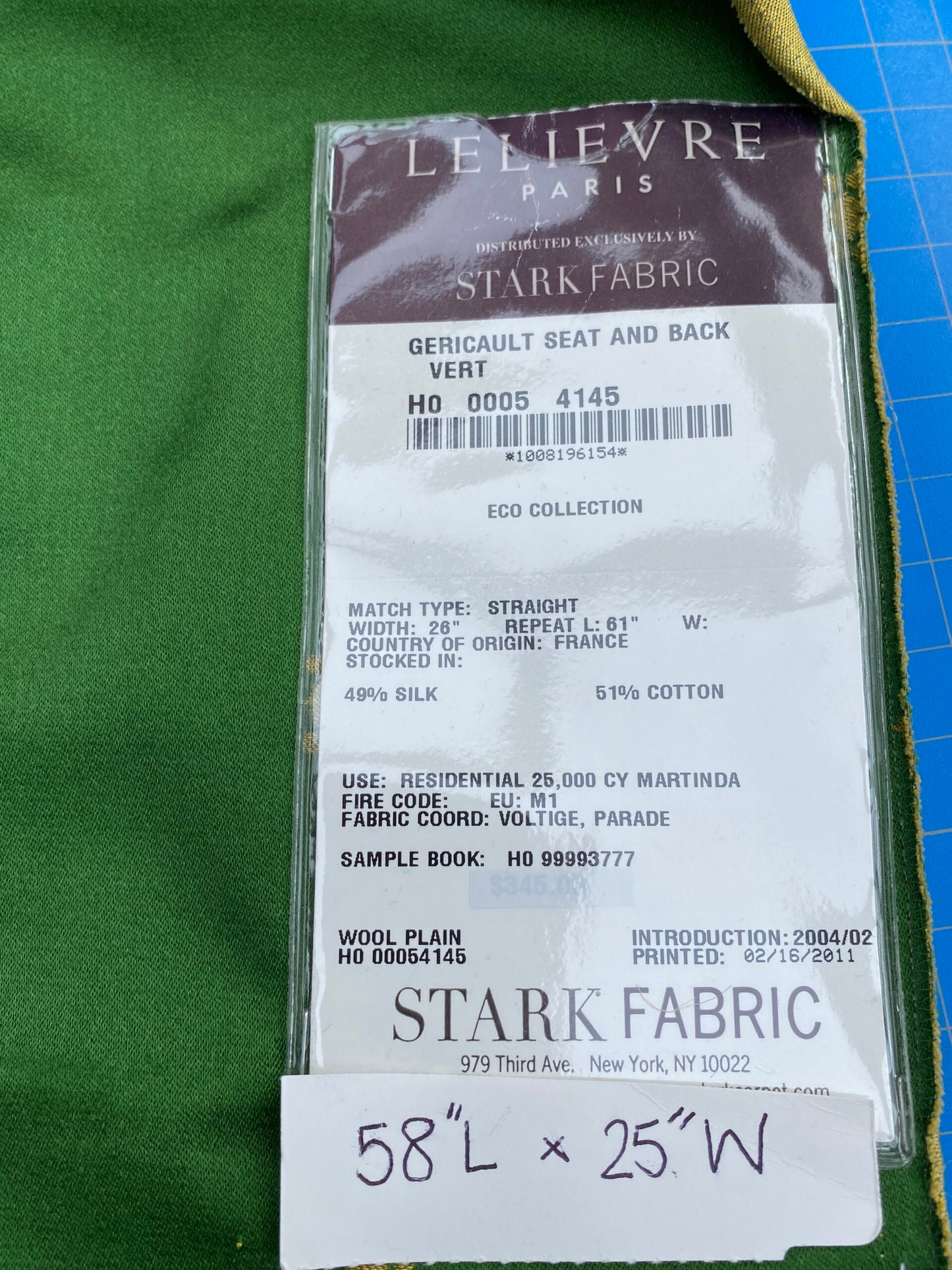 8 Berkbox101 Square Silk by Lelievre Paris Gericault Seat and Back Vert Green White House Neoclassic Medallion 25"L x 58"W MSRP USD500+/y