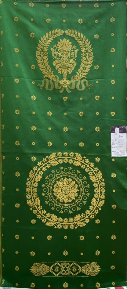 8 Berkbox101 Square Silk by Lelievre Paris Gericault Seat and Back Vert Green White House Neoclassic Medallion 25"L x 58"W MSRP USD500+/y