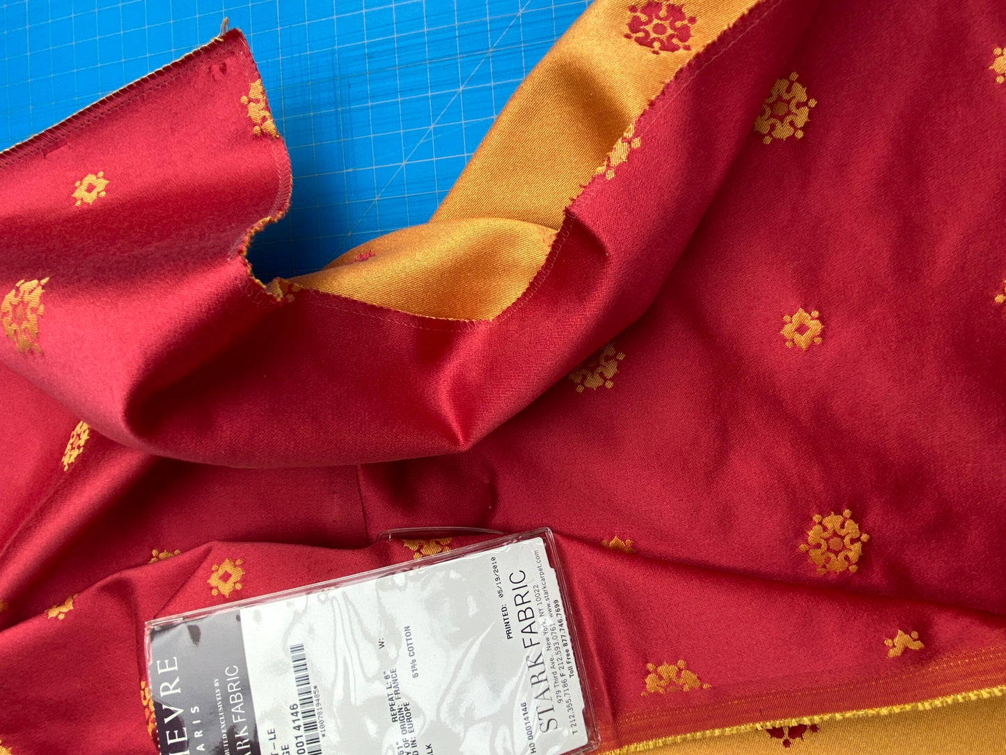 10 Berkbox101 Square Silk by Lelievre Paris Vernet Le Rouge Red Small Scale French Jacquard Neoclassical MSRP USD 600+/y