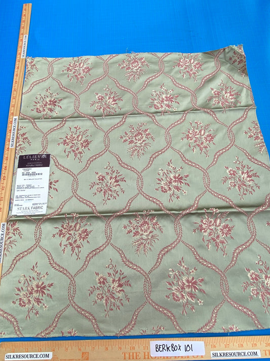 11 Berkbox101 Square Silky by Lelievre Paris Fragonard Fleuve Velvet Green Diamond Ogee Floral MSRP USD 838/y