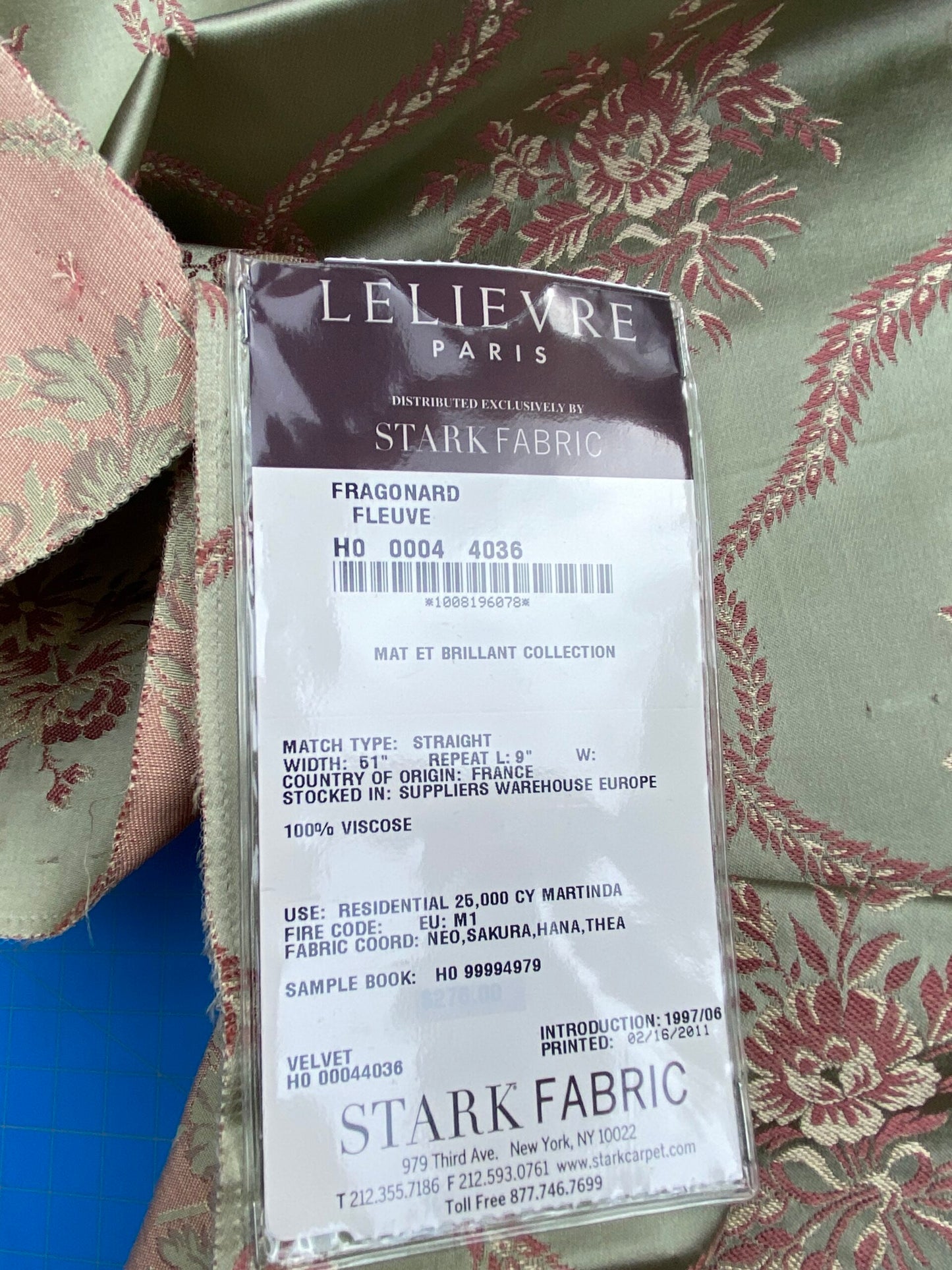 11 Berkbox101 Square Silky by Lelievre Paris Fragonard Fleuve Velvet Green Diamond Ogee Floral MSRP USD 838/y