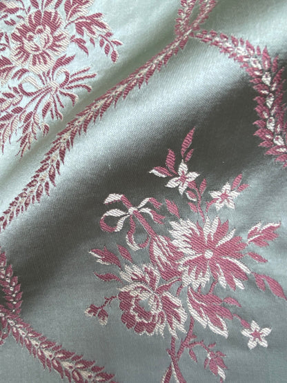 11 Berkbox101 Square Silky by Lelievre Paris Fragonard Fleuve Velvet Green Diamond Ogee Floral MSRP USD 838/y