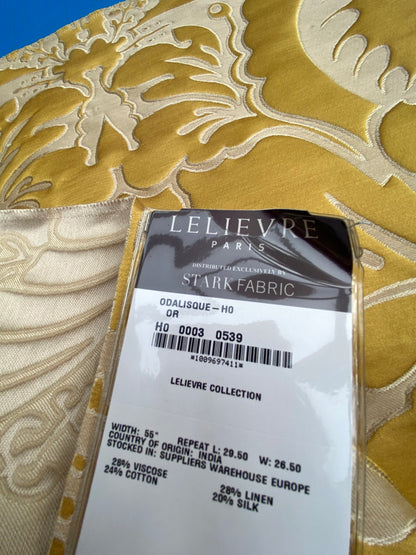 16 Berkbox101 Square Silky by Lelievre Paris Odalisque Ho Or Yellow Damask Historic MSRP USD 668/y