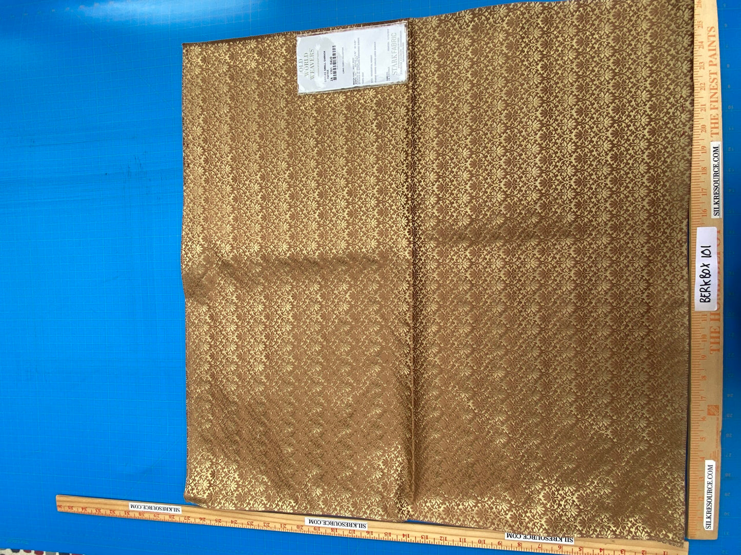 18 Berkbox101 Square Silk by Old World Weavers Carlos Small Damask Toffee Red Brown Small Scale MSRP USD300+/y