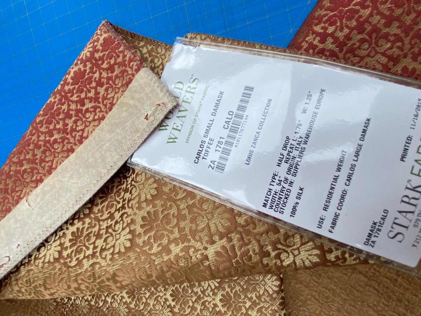 18 Berkbox101 Square Silk by Old World Weavers Carlos Small Damask Toffee Red Brown Small Scale MSRP USD300+/y