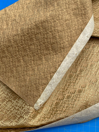 20 Berkbox101 Square Silk by Old World Weavers Carlos Small Damask Brass Gold Small Scale MSRP USD300+/y