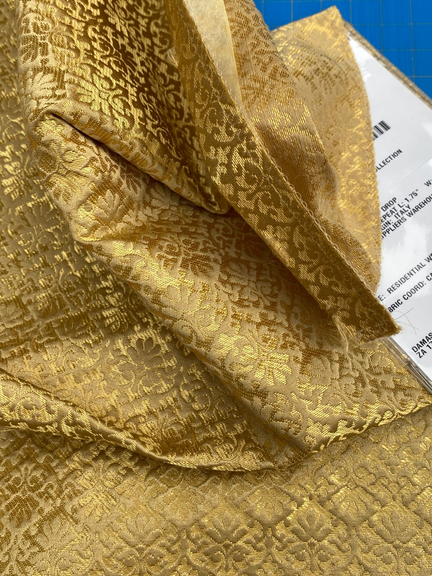 22 Berkbox101 Square Silk by Old World Weavers Carlos Small Damask Gold Small Scale MSRP USD300+/y