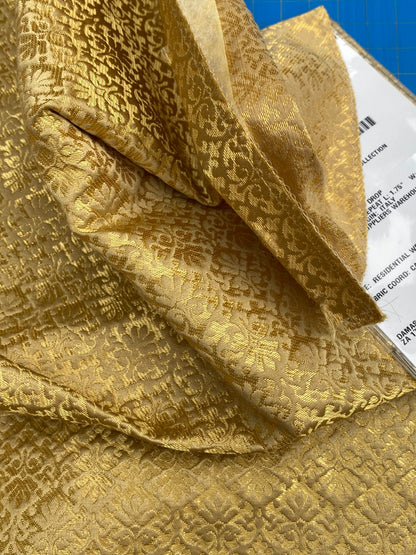 22 Berkbox101 Square Silk by Old World Weavers Carlos Small Damask Gold Small Scale MSRP USD300+/y