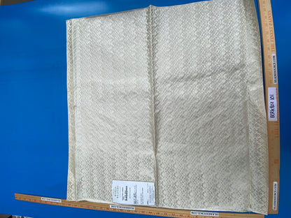24 Berkbox101 Square Silk by Old World Weavers Carlos Small Damask Ivory Cream White Brown Small Scale MSRP USD300+/y