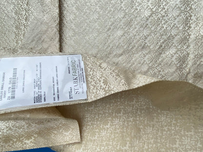 24 Berkbox101 Square Silk by Old World Weavers Carlos Small Damask Ivory Cream White Brown Small Scale MSRP USD300+/y