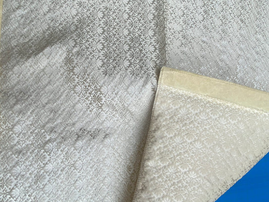 24 Berkbox101 Square Silk by Old World Weavers Carlos Small Damask Ivory Cream White Brown Small Scale MSRP USD300+/y