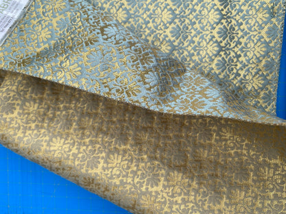 25 Berkbox101 Square Silk by Old World Weavers Carlos Small Damask Antique Teal Blue Brown Small Scale MSRP USD300+/y