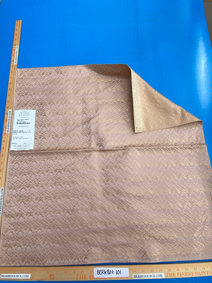 26 Berkbox101 Square Silk by Old World Weavers Carlos Small Damask Rose Gold Brown Small Scale MSRP USD300+/y