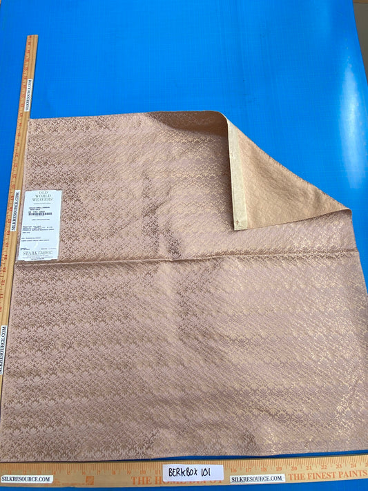 26 Berkbox101 Square Silk by Old World Weavers Carlos Small Damask Rose Gold Brown Small Scale MSRP USD300+/y