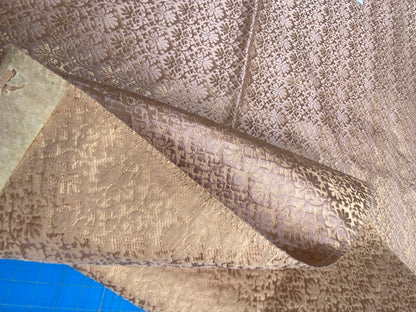 26 Berkbox101 Square Silk by Old World Weavers Carlos Small Damask Rose Gold Brown Small Scale MSRP USD300+/y