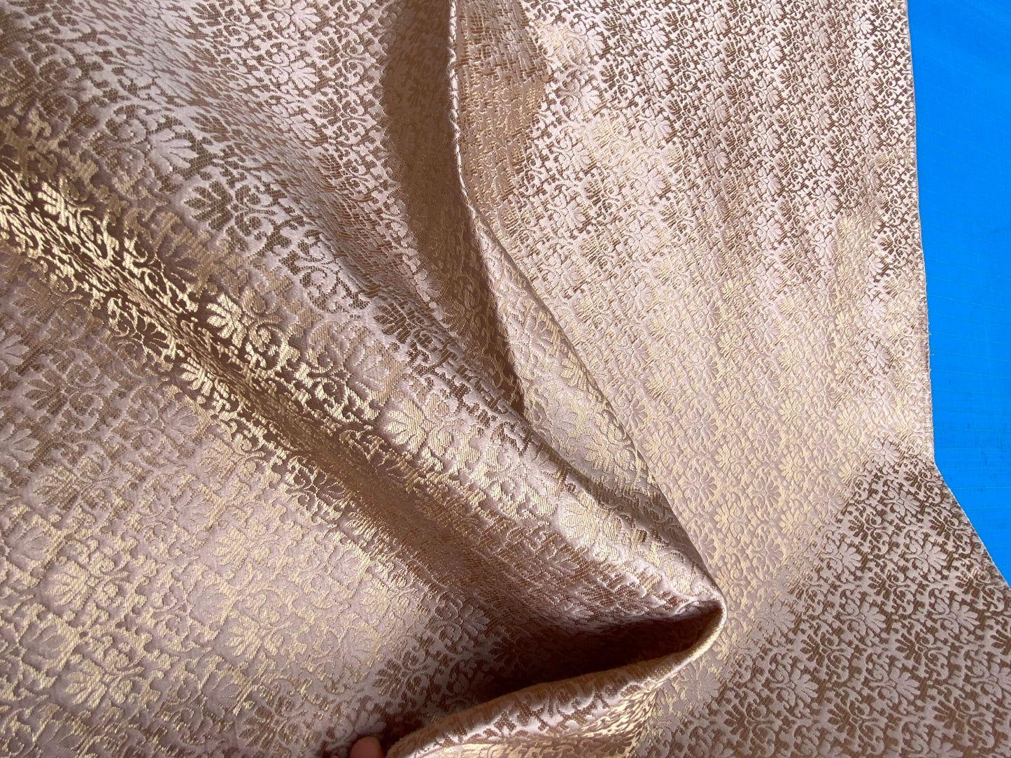 26 Berkbox101 Square Silk by Old World Weavers Carlos Small Damask Rose Gold Brown Small Scale MSRP USD300+/y