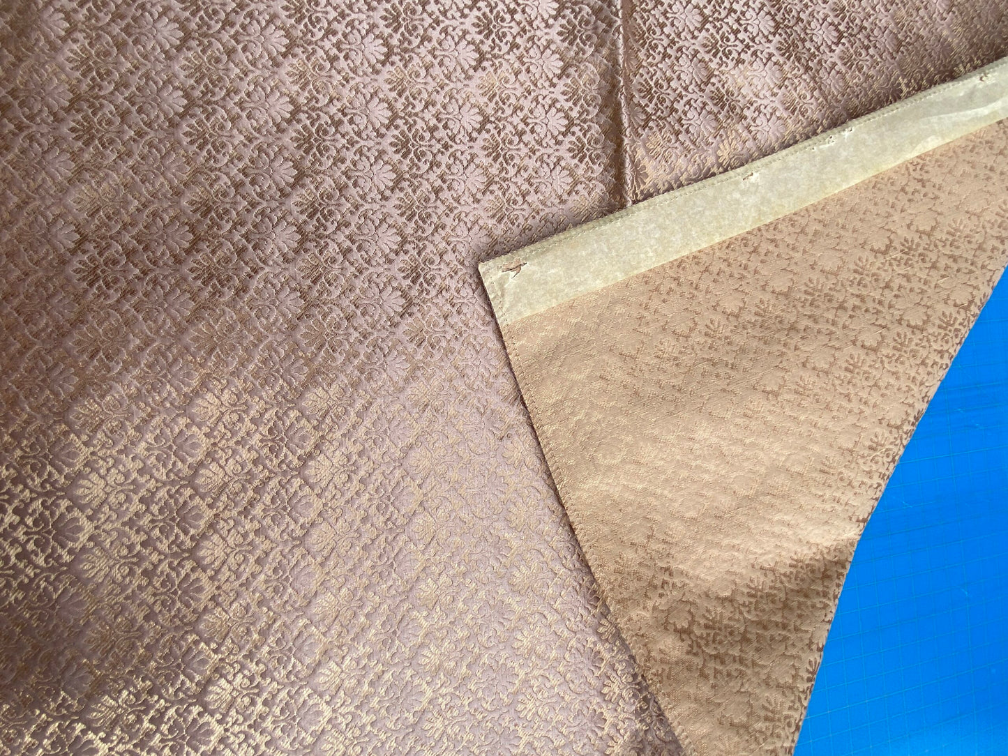 26 Berkbox101 Square Silk by Old World Weavers Carlos Small Damask Rose Gold Brown Small Scale MSRP USD300+/y