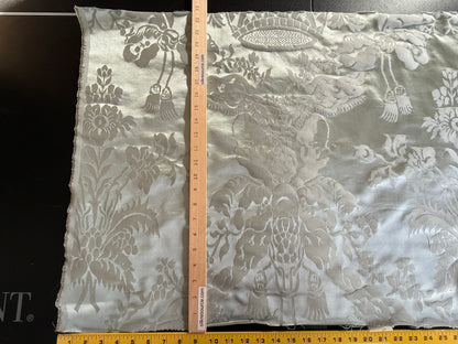 0.6Y Scalamandre Gabriel Winter Mint Green Silk Damask Flower Basket MSRP USD 430/Y