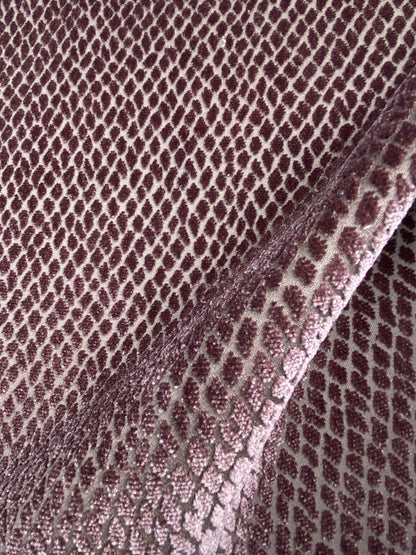 32 Berkbox101 Square Silky by Scalamandre Iguana Ametista Purple Small Scale Silk Cotton Jacquard Velvet MSRP USD300+/y