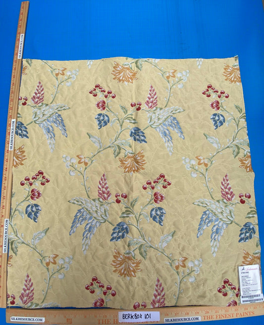 34 Berkbox101 Square Jacquard by Scalamandre Artemisia Beige Fruits Floral Botanical Foliage MSRP USD300+/y