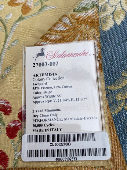 34 Berkbox101 Square Jacquard by Scalamandre Artemisia Beige Fruits Floral Botanical Foliage MSRP USD300+/y