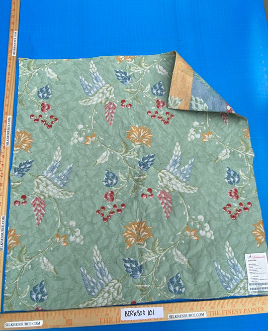 35 Berkbox101 Square Jacquard by Scalamandre Artemisia Turchese Green Fruits Floral Botanical Foliage MSRP USD300+/y