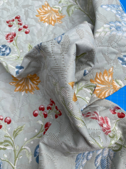 37 Berkbox101 Square Jacquard by Scalamandre Artemisia Perla Blue Fruits Floral Botanical Foliage MSRP USD300+/y