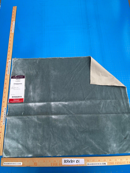 38 Berkbox101 Square Silk by Lelievre Maestro Ciel Blue Velvet Solid MSRP USD1628/y