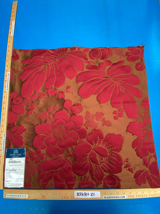 40 Berkbox101 Square Silky by Tassinari and Chatel Courson Rubis Red Floral Historic MSRP USD 1732/y