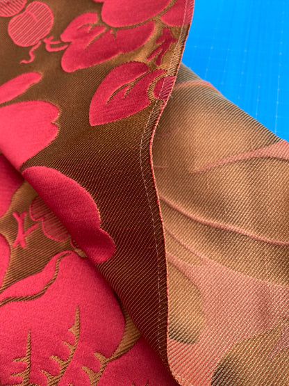 40 Berkbox101 Square Silky by Tassinari and Chatel Courson Rubis Red Floral Historic MSRP USD 1732/y