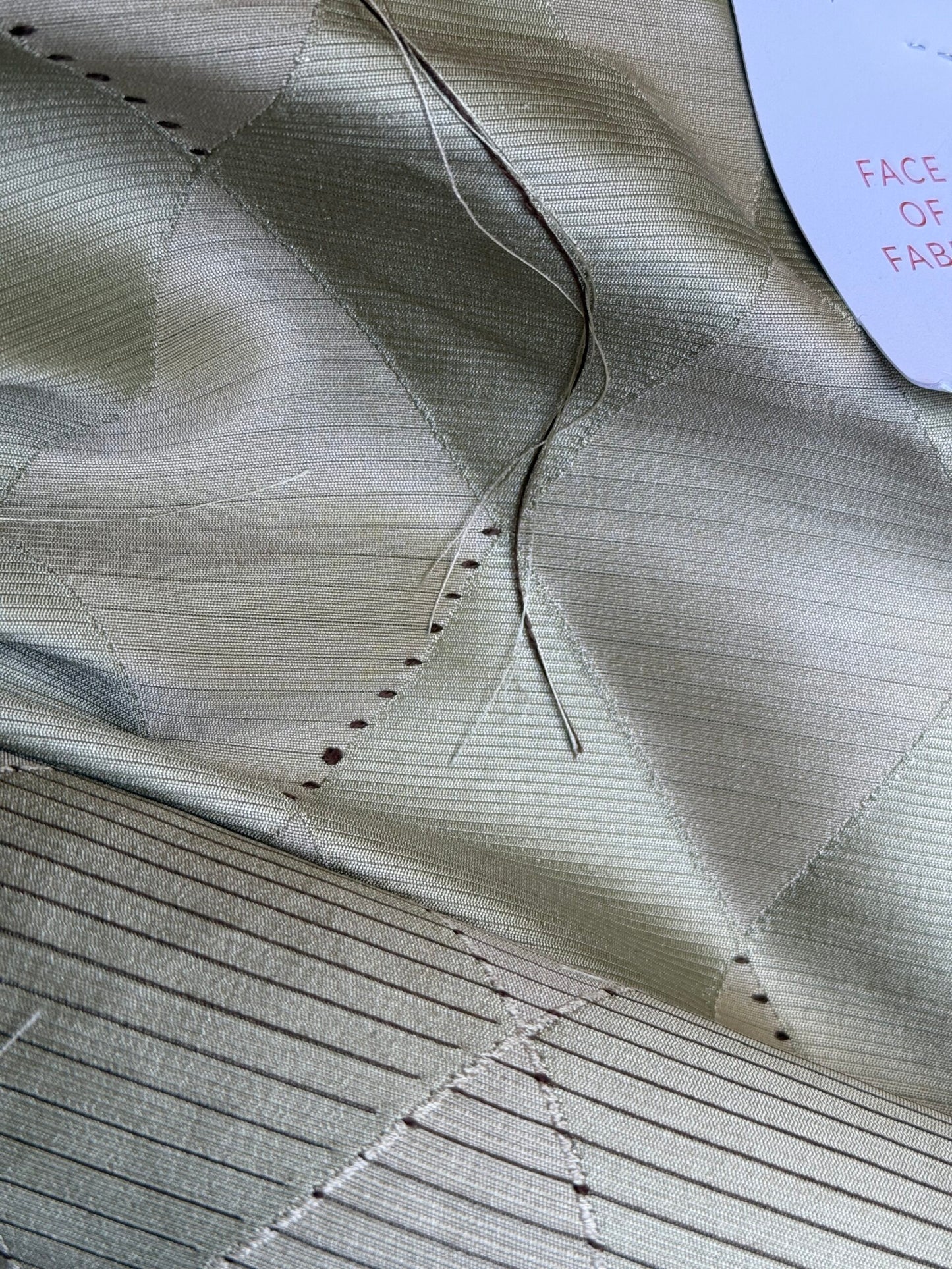 Scalamandre Forty Carats Absinthe Gray Green Silk Wool Jacquard Diamond Harlequin MSRP 188/Y