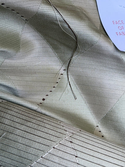 Scalamandre Forty Carats Absinthe Gray Green Silk Wool Jacquard Diamond Harlequin MSRP 188/Y