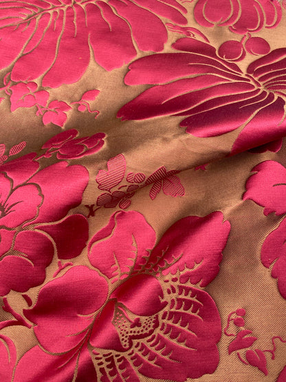 40 Berkbox101 Square Silky by Tassinari and Chatel Courson Rubis Red Floral Historic MSRP USD 1732/y