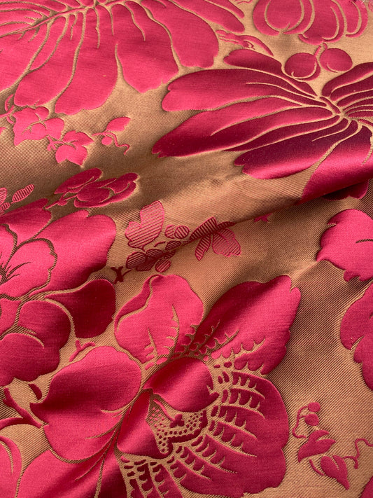 40 Berkbox101 Square Silky by Tassinari and Chatel Courson Rubis Red Floral Historic MSRP USD 1732/y