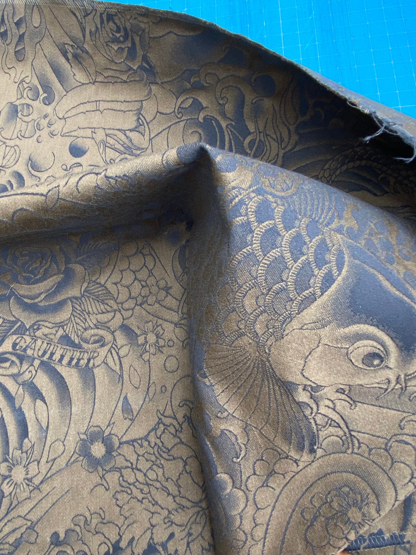 42 Berkbox101 Square Jacquard by Jean Paul Gaultier Komodo Nuit Blue Bird Animal Chinoiserie Graphic Scenic MSRP USD734/y