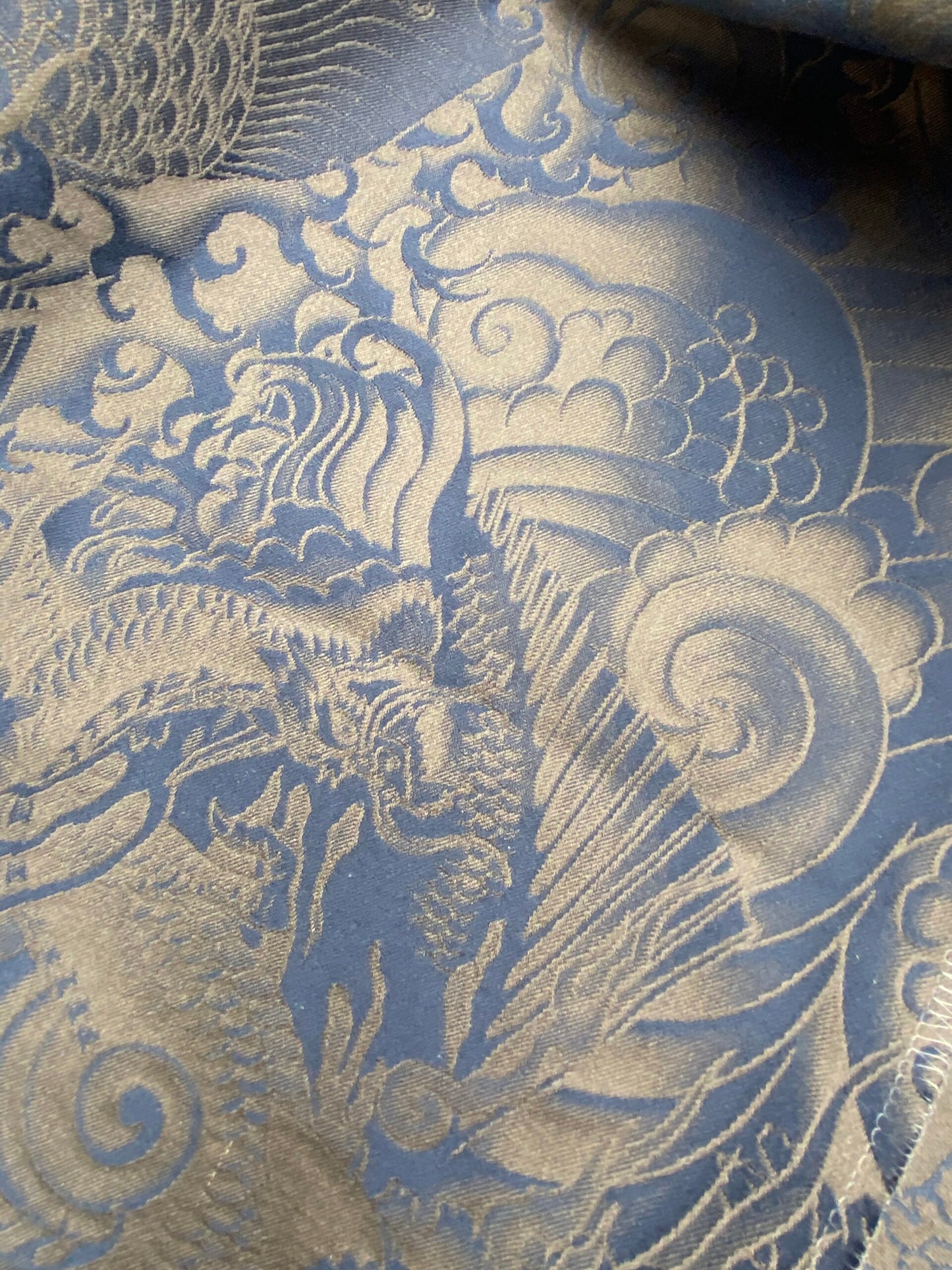 42 Berkbox101 Square Jacquard by Jean Paul Gaultier Komodo Nuit Blue Bird Animal Chinoiserie Graphic Scenic MSRP USD734/y